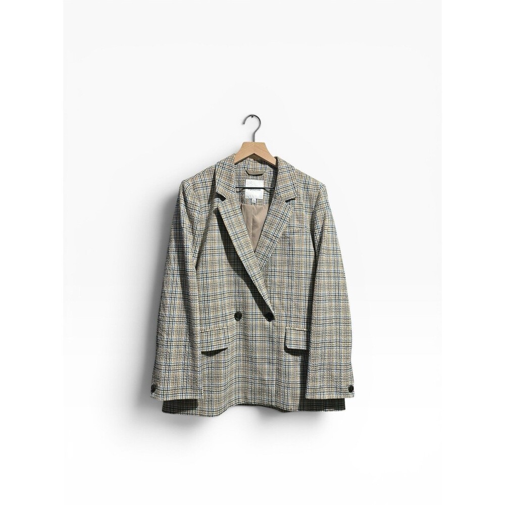 Madewell Caldwell Double Breasted Blazer Prejean Plaid Women XL Seersucker